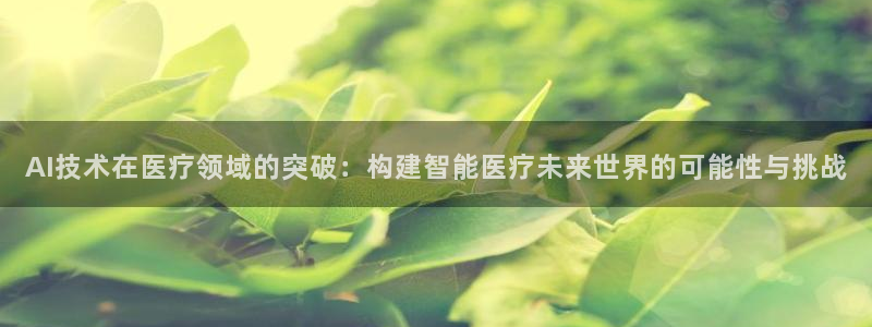 AI技术在医疗领域的突破：构建智能医疗未来世界的可能性与挑战
